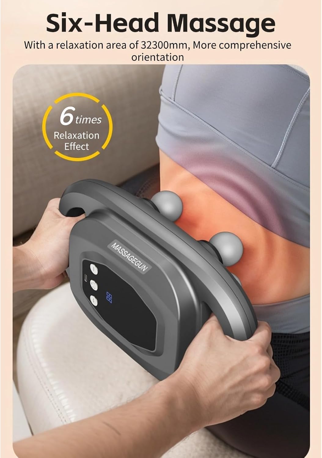 6-Head Deep Tissue Massage Gun  (مسدس تدليك عميق للأنسجة بستة رؤوس)